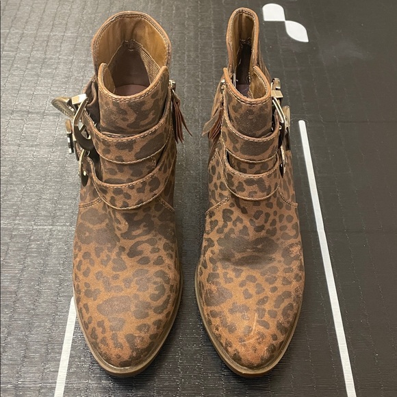 True Craft Brown Leopard Ankle Boots - Picture 1 of 5